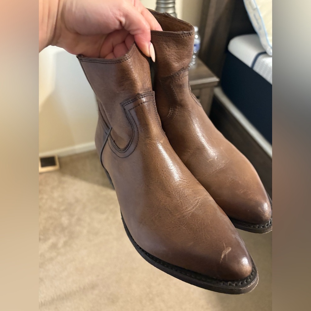 Frye Brown Leather Ankle Boots